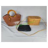 Hawaiian Woven cross body, Fossil, beaded