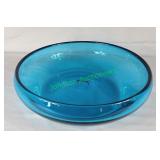 Handmade Blue bowl w/ pontil bottom Blenko?