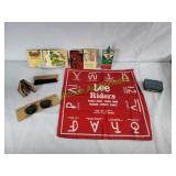 Advertising, tins, brush, matchbook more.