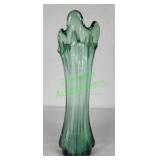 MCM Green Swung art glass vase