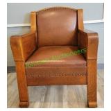 Kroehler Made Mission Oak style Leather Chair