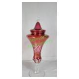 Vintage Cranberry  Apothecary Jar