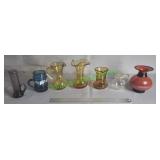 Amber crackle glass, amethyst vase & more