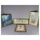 Framed vintage prints