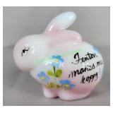 Hand Painted signed Fenton rabbit