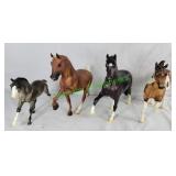 THREE marked Bryer horses & ONE Colt Breyer