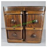 Vintage Oak Sewing Machine Drawers-4 in cabinet