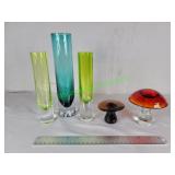 Viking Glass Mushrooms & weighted bud vases