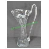 Blenko Rare Vintage Clear 15" Handled Pitcher 1989
