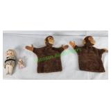 Steiff Monkey Hand Puppets & China Dolls