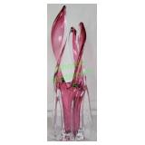 Murano MCM cranberry swirl vase