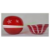 Red and White glass ware