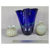 Cobalt blue vase, Fenton vase