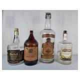 Vintage beer and liquor bottles