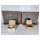 TWO Sm Dbl Sided Slates w/ Oak Frames & Chaulk
