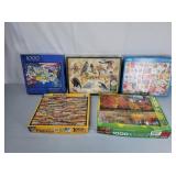 Five 1000 piece Puzzles
