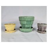 3 McCoy Planters-Green, Purple & Yellow