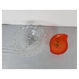 Vintage Fostoria Block Cube dish and Amber dish