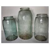 3-Qt & 1/2 Gal Mason Pat 1858 Blue,Teal Green-#19