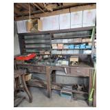 Oak wood Work bench metal mesh shelf-picking 1