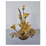 Vintage MCM metal and brass floral arrangement