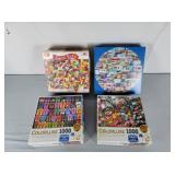 Four 1000 piece Puzzles
