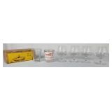 Bar lot with jiggers and pie bird