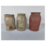 Three Salt Glazed crocks