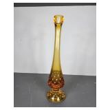 Vint Fenton Amber Hobnail Sung Bud Vase 10"