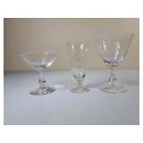 Stemware 12 Water, 12 Stems, 10 Martini Etched