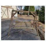 Wood Lawn Swing on Stand approx. 78" Wide