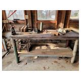 Steel Table w/ Pipe Vise 73" W x 27" D x 35" H
