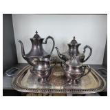 Silver on Copper Tea 5 pc Set
