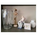 Vase, Sm Clock, Court Jester, Kaiser German Vase