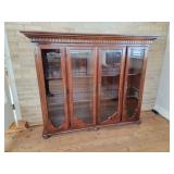 Lighted Curio Cabinet 4 Doors glass inlayed Shelve