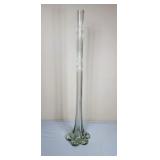 Tall pulled 6 footed clear glass vase 27.5"