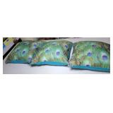 Down filled Peacock Feathers design Throw Pillows
