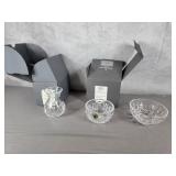 Waterford posy vase, condiment bowl, & bowl