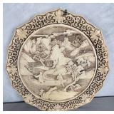 Dynasty Plate, silk fans, metal chop sticks