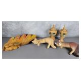 Hand carved squirrel & rabbit