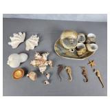 Faux shell tea set Seahorses Conche shell starfish