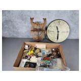 Keys, Chinese wall clock.