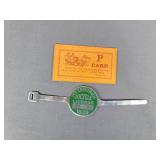 Pittsburgh 1939 bicycle license & "P Card"