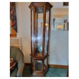Small Wall Lighted Curio Cabinet 2 Doors