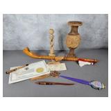 Swiss Alphorn, Olive wood urn