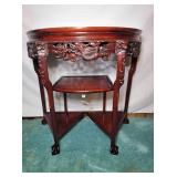 Chinese carved hardwood demilulne console table