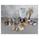 salt & peppers, butter press, mini tea set