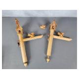 Carved wooden whistles,