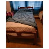 Twin bed and MCM Dresser with beveled mirror
