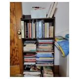 Wooden book shelf & cook books